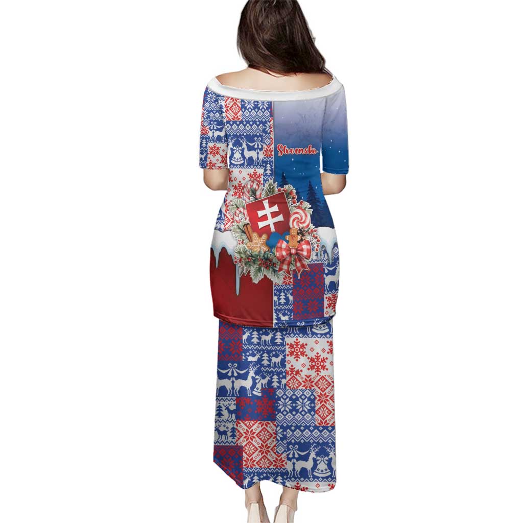 Slovakia Christmas Family Matching Puletasi and Hawaiian Shirt Vesale Vianoce Xmas Pattern - Wonder Print Shop