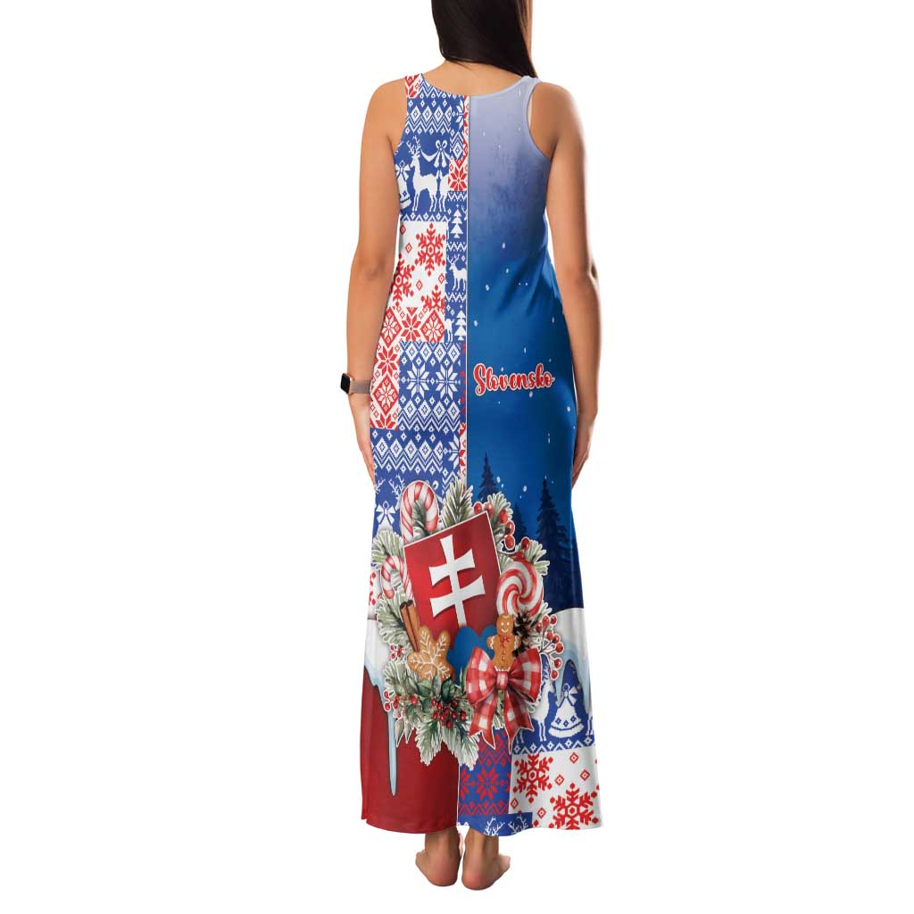 Slovakia Christmas Family Matching Tank Maxi Dress and Hawaiian Shirt Vesale Vianoce Xmas Pattern - Wonder Print Shop
