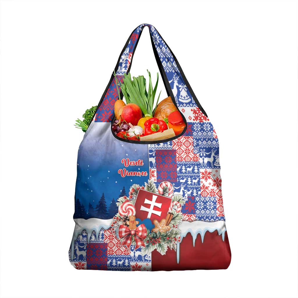 Slovakia Christmas Grocery Bag Vesale Vianoce Xmas Pattern - Wonder Print Shop
