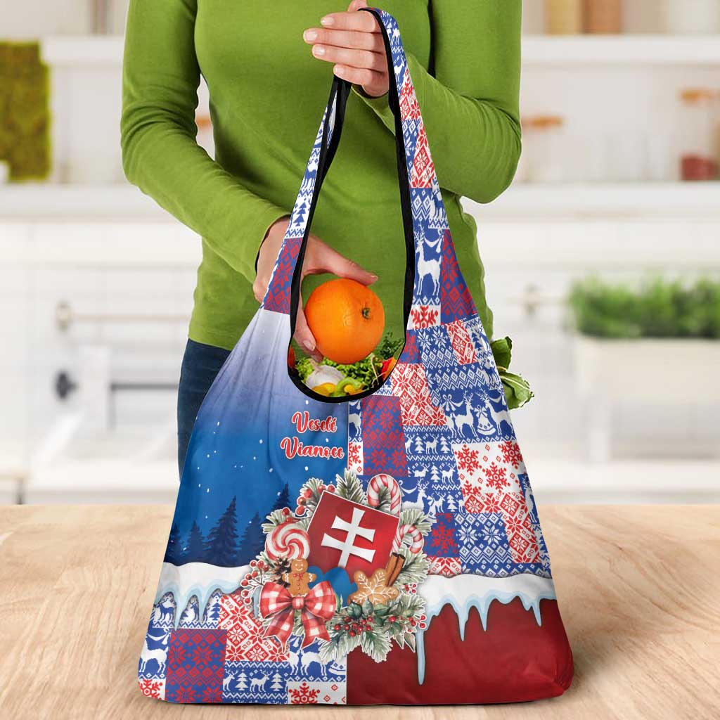 Slovakia Christmas Grocery Bag Vesale Vianoce Xmas Pattern - Wonder Print Shop
