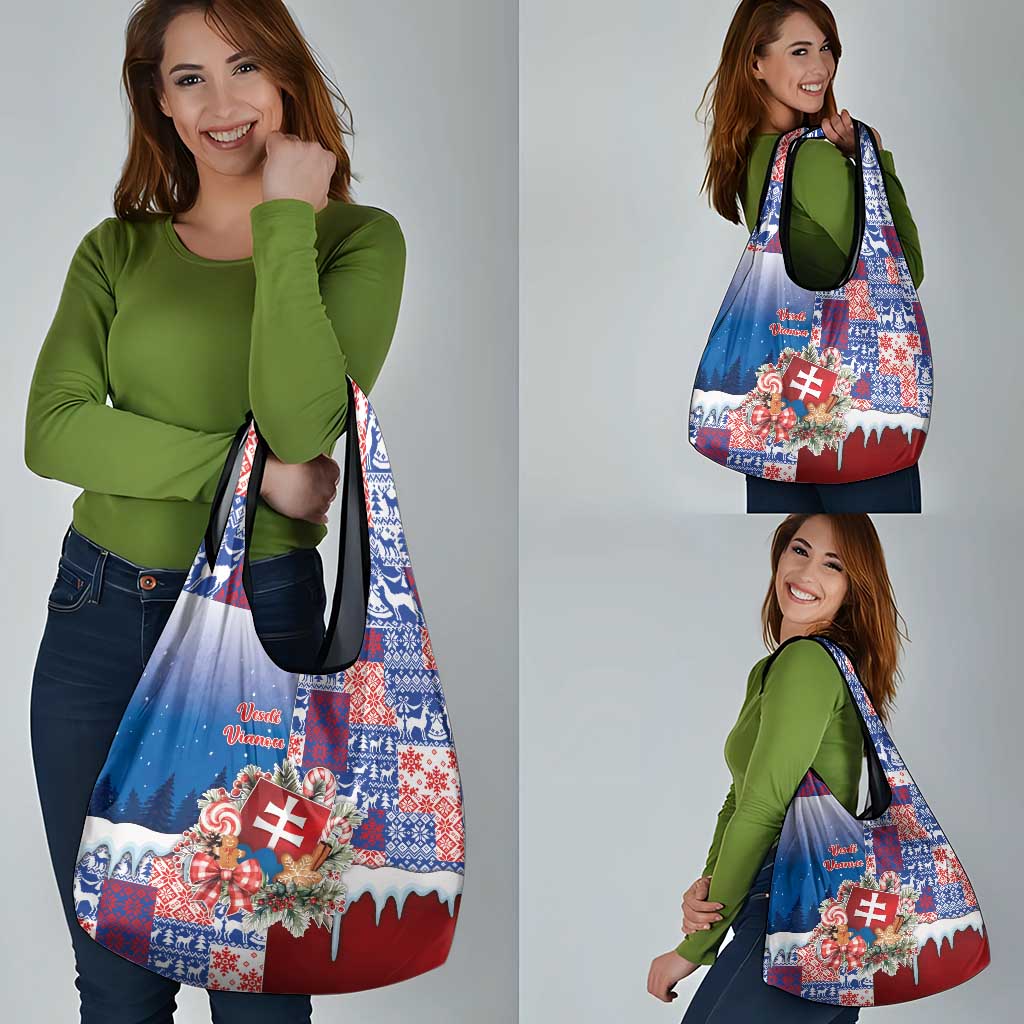 Slovakia Christmas Grocery Bag Vesale Vianoce Xmas Pattern - Wonder Print Shop