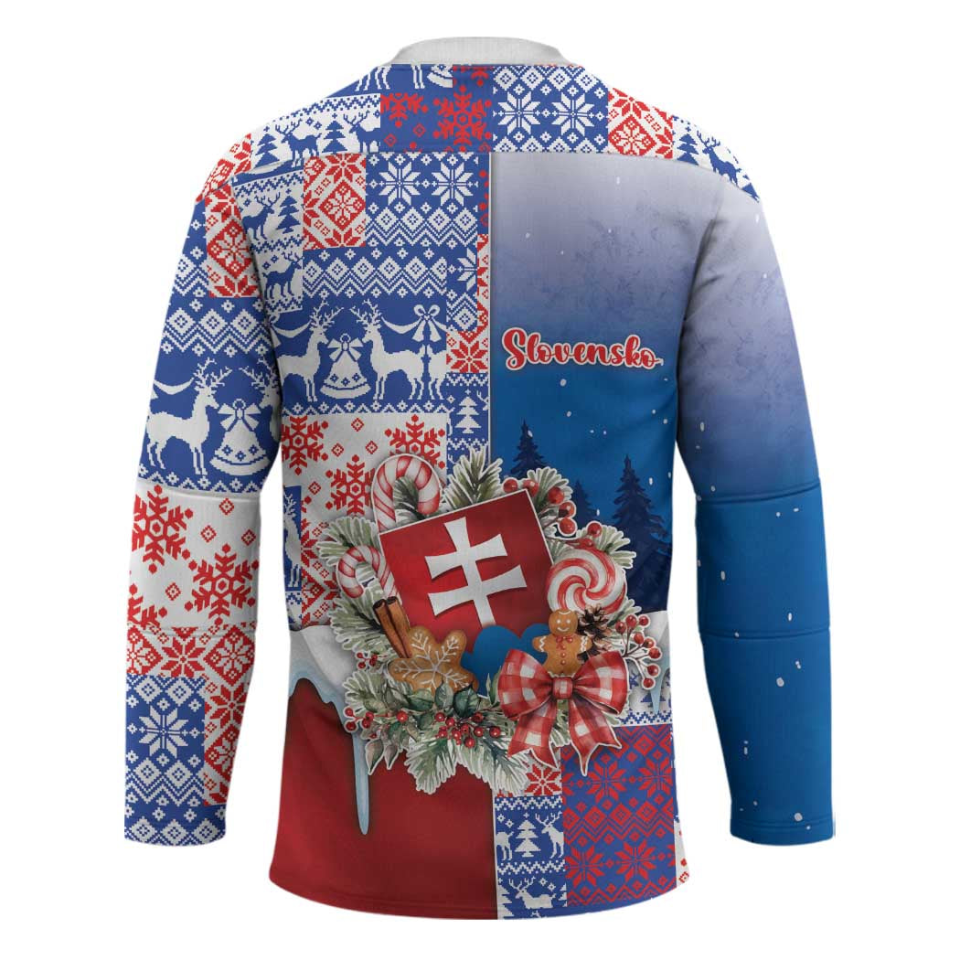 Slovakia Christmas Hockey Jersey Vesale Vianoce Xmas Pattern - Wonder Print Shop