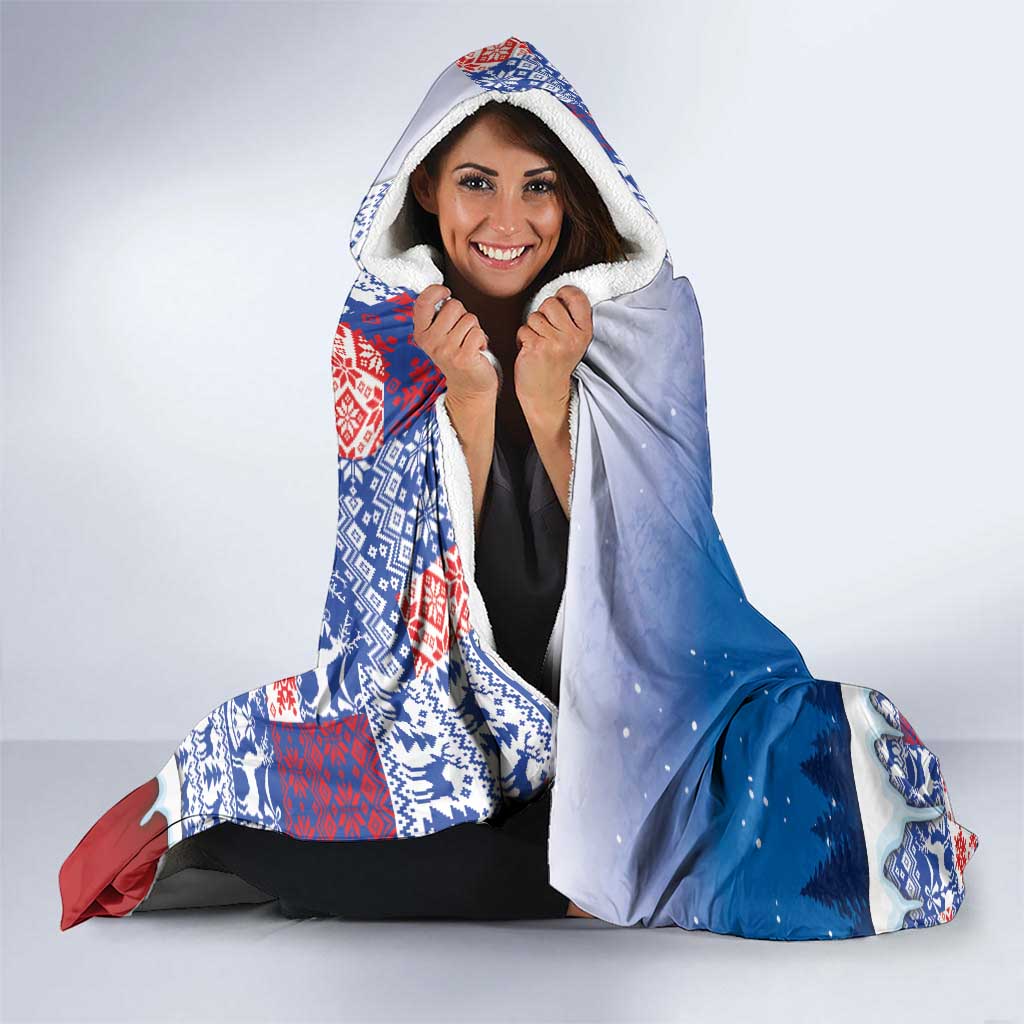 Slovakia Christmas Hooded Blanket Vesale Vianoce Xmas Pattern - Wonder Print Shop