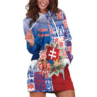 Slovakia Christmas Hoodie Dress Vesale Vianoce Xmas Pattern - Wonder Print Shop