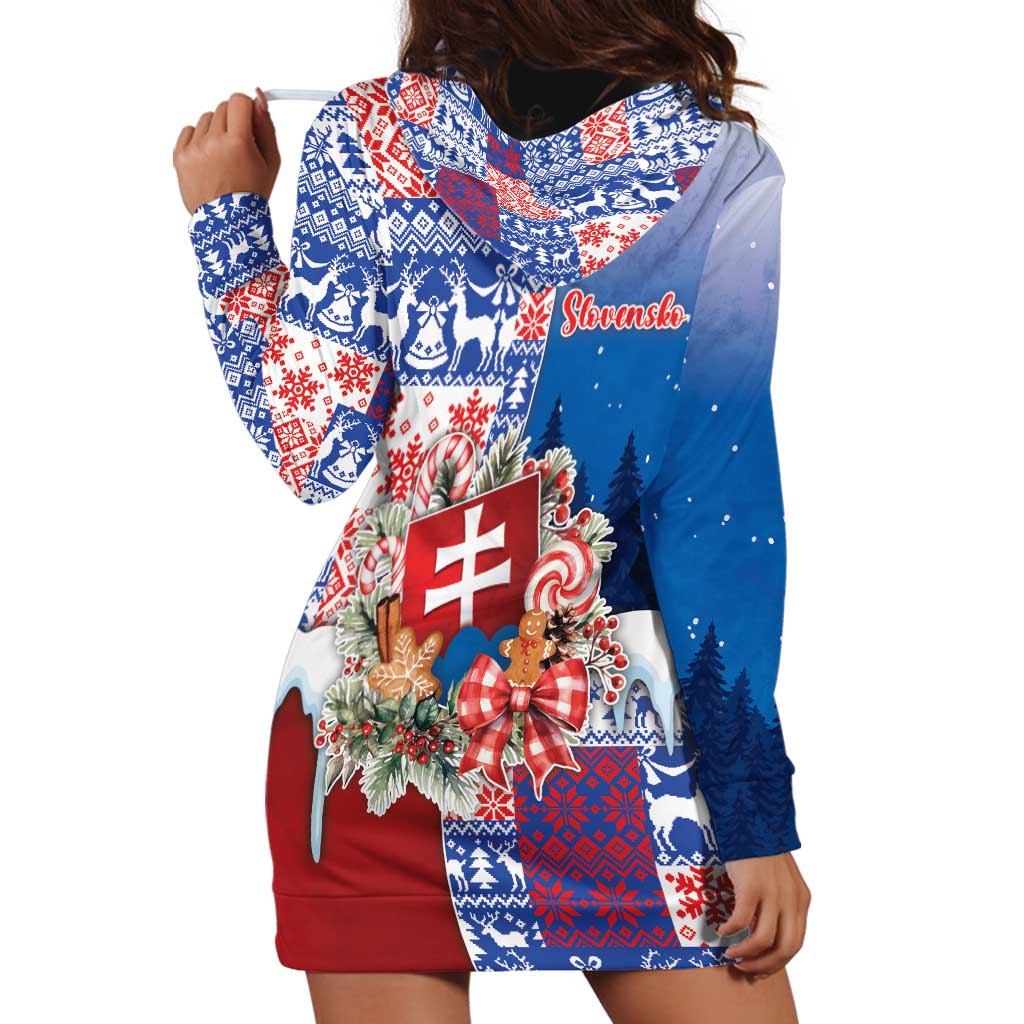 Slovakia Christmas Hoodie Dress Vesale Vianoce Xmas Pattern - Wonder Print Shop