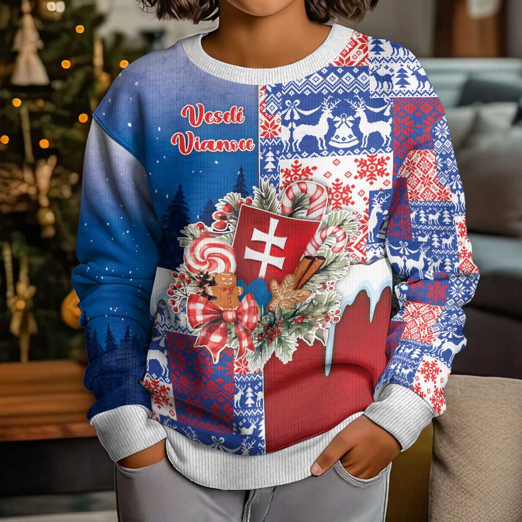 Slovakia Christmas Kid Ugly Christmas Sweater Vesale Vianoce Xmas Pattern - Wonder Print Shop