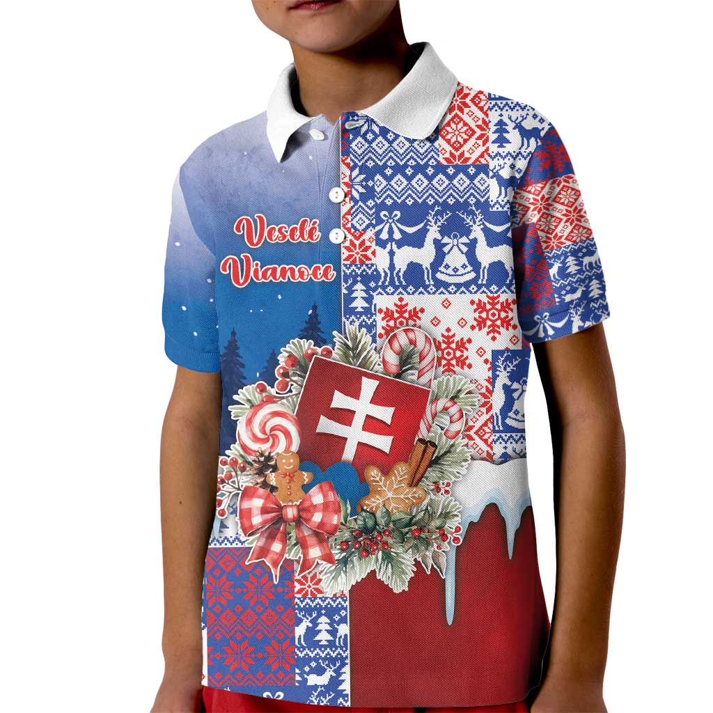 Slovakia Christmas Kid Polo Shirt Vesale Vianoce Xmas Pattern - Wonder Print Shop