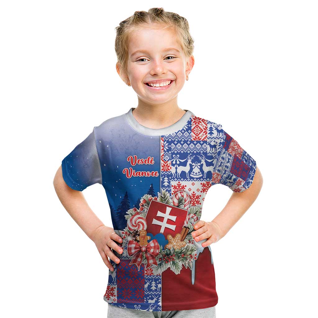 Slovakia Christmas Kid T Shirt Vesale Vianoce Xmas Pattern - Wonder Print Shop