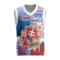 Slovakia Christmas Knitted V-Neck Vest Vesale Vianoce Xmas Pattern - Wonder Print Shop