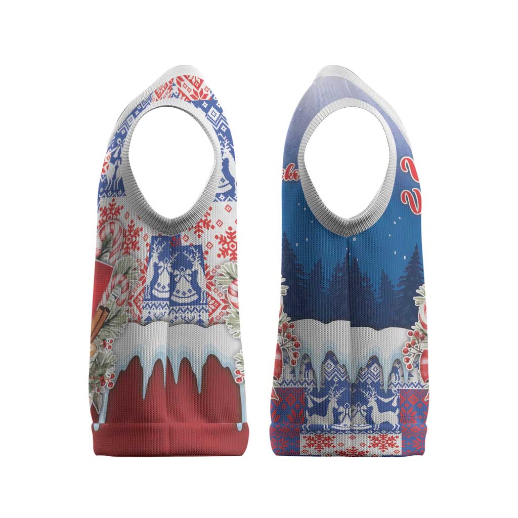 Slovakia Christmas Knitted V-Neck Vest Vesale Vianoce Xmas Pattern - Wonder Print Shop