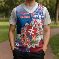 Slovakia Christmas Knitted V-Neck Vest Vesale Vianoce Xmas Pattern - Wonder Print Shop