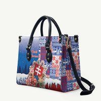 Slovakia Christmas Leather Bag Vesale Vianoce Xmas Pattern - Wonder Print Shop
