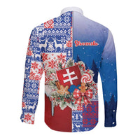 Slovakia Christmas Long Sleeve Button Shirt Vesale Vianoce Xmas Pattern - Wonder Print Shop