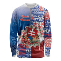 Slovakia Christmas Long Sleeve Shirt Vesale Vianoce Xmas Pattern - Wonder Print Shop