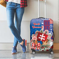Slovakia Christmas Luggage Cover Vesale Vianoce Xmas Pattern - Wonder Print Shop