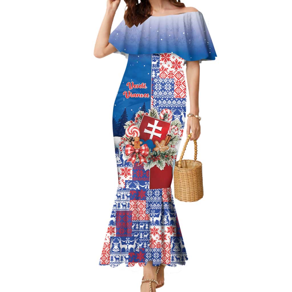 Slovakia Christmas Mermaid Dress Vesale Vianoce Xmas Pattern - Wonder Print Shop