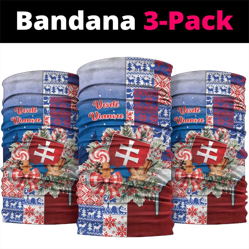 Slovakia Christmas Neck Gaiter Vesale Vianoce Xmas Pattern - Wonder Print Shop