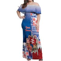Slovakia Christmas Off Shoulder Maxi Dress Vesale Vianoce Xmas Pattern - Wonder Print Shop