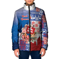 Slovakia Christmas Padded Jacket Vesale Vianoce Xmas Pattern - Wonder Print Shop