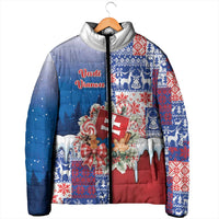 Slovakia Christmas Padded Jacket Vesale Vianoce Xmas Pattern - Wonder Print Shop