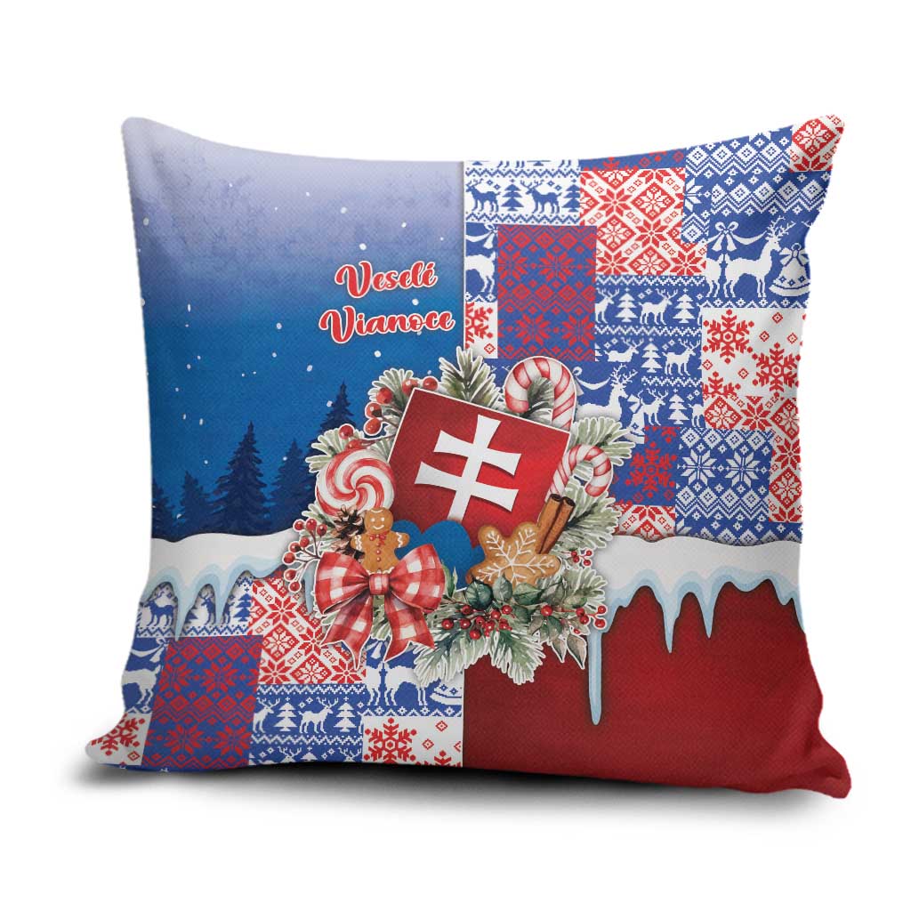 Slovakia Christmas Pillow Cover Vesale Vianoce Xmas Pattern - Wonder Print Shop