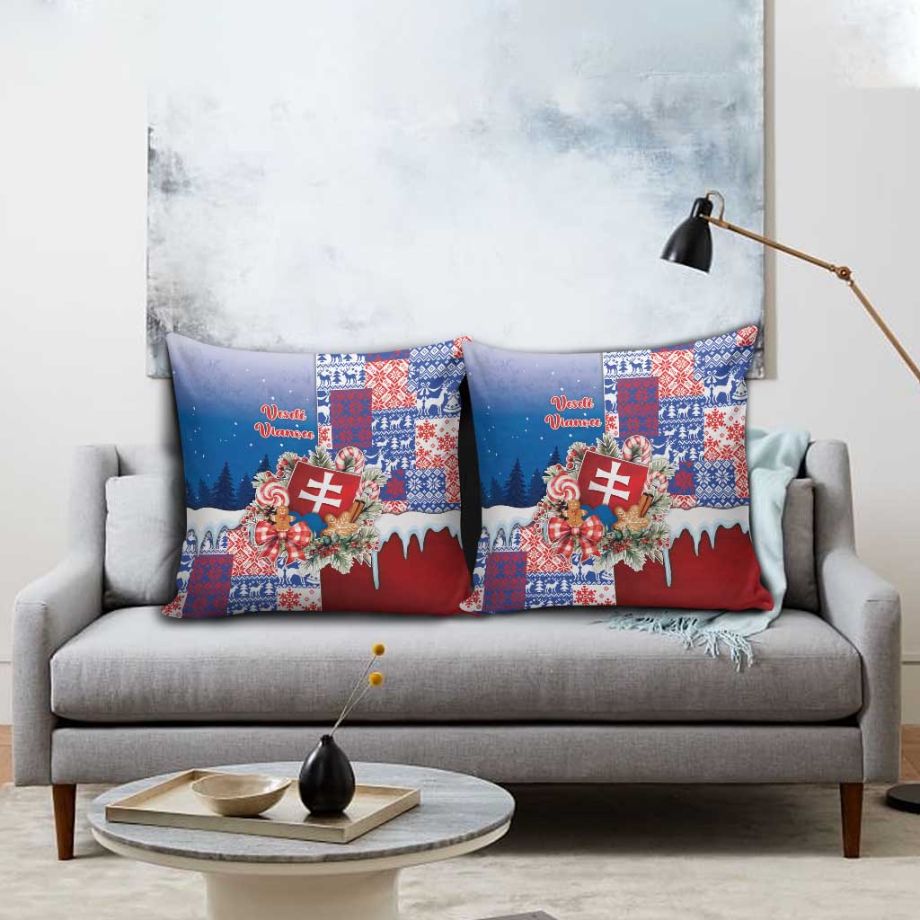 Slovakia Christmas Pillow Cover Vesale Vianoce Xmas Pattern - Wonder Print Shop