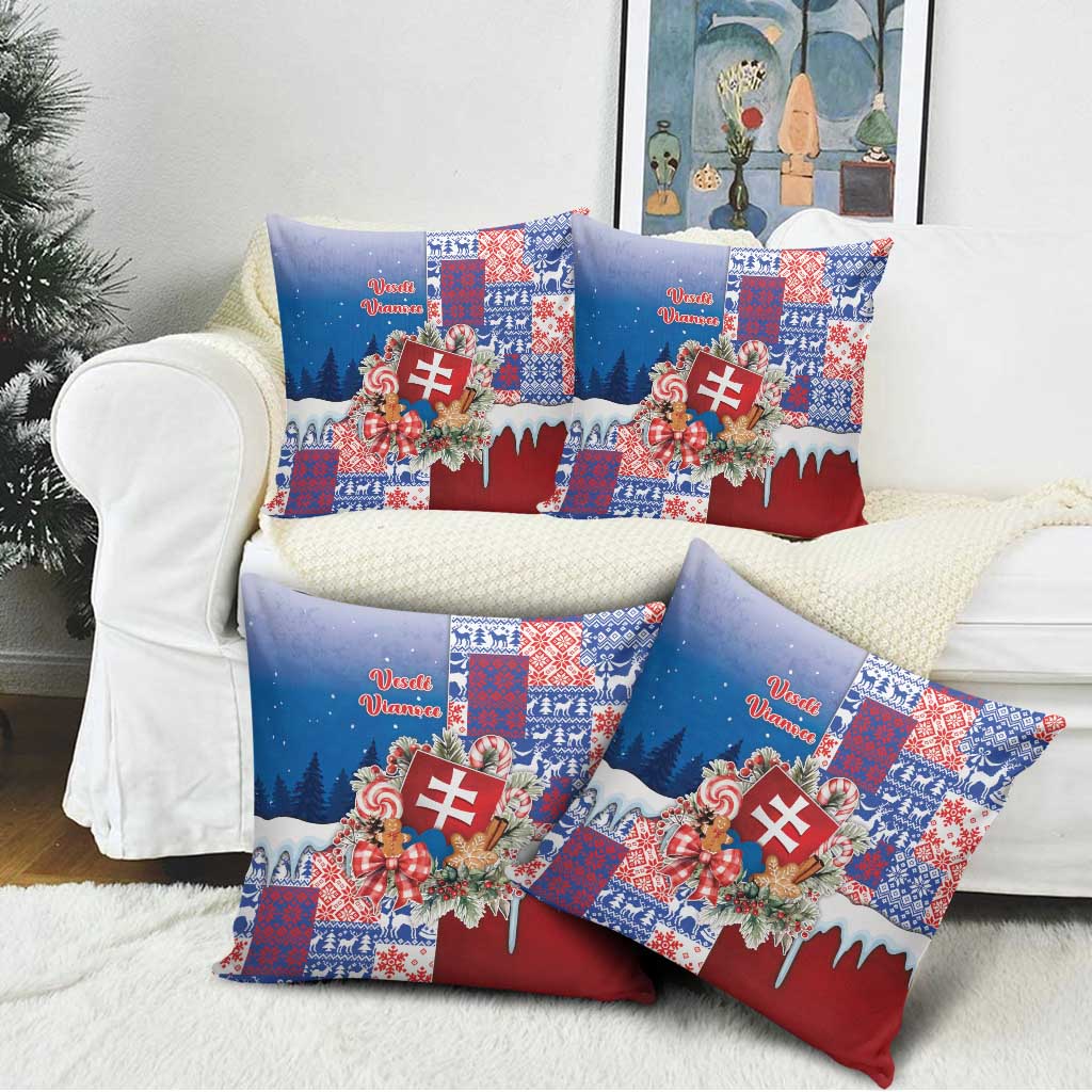 Slovakia Christmas Pillow Cover Vesale Vianoce Xmas Pattern - Wonder Print Shop