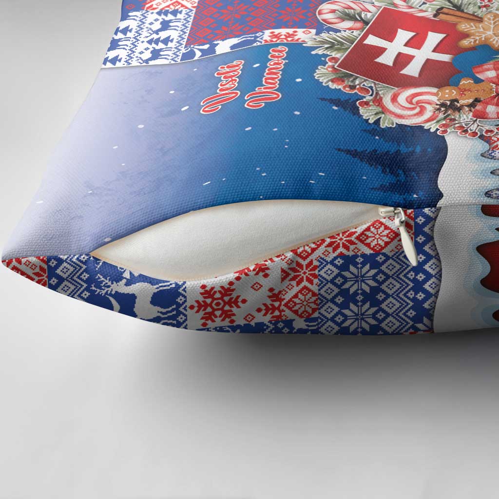 Slovakia Christmas Pillow Cover Vesale Vianoce Xmas Pattern - Wonder Print Shop