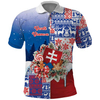 Slovakia Christmas Polo Shirt Vesale Vianoce Xmas Pattern - Wonder Print Shop
