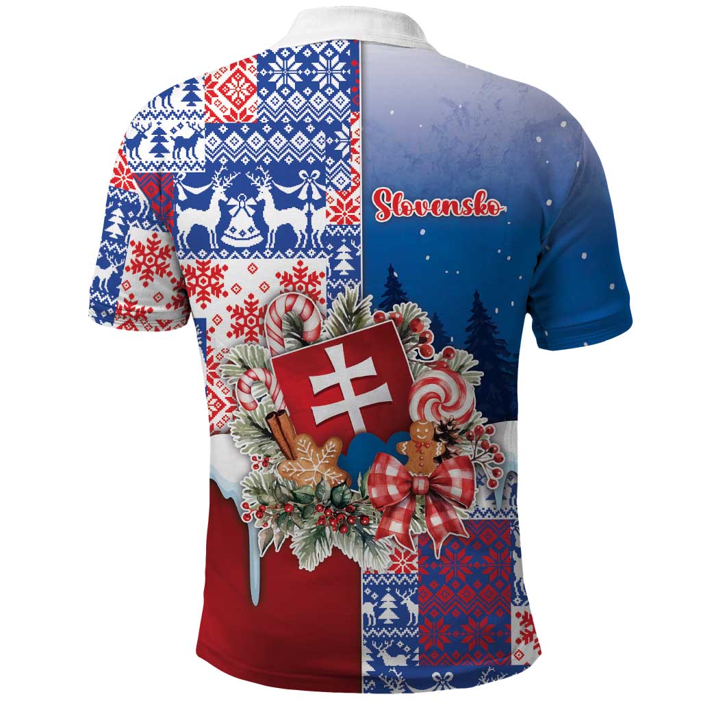 Slovakia Christmas Polo Shirt Vesale Vianoce Xmas Pattern - Wonder Print Shop