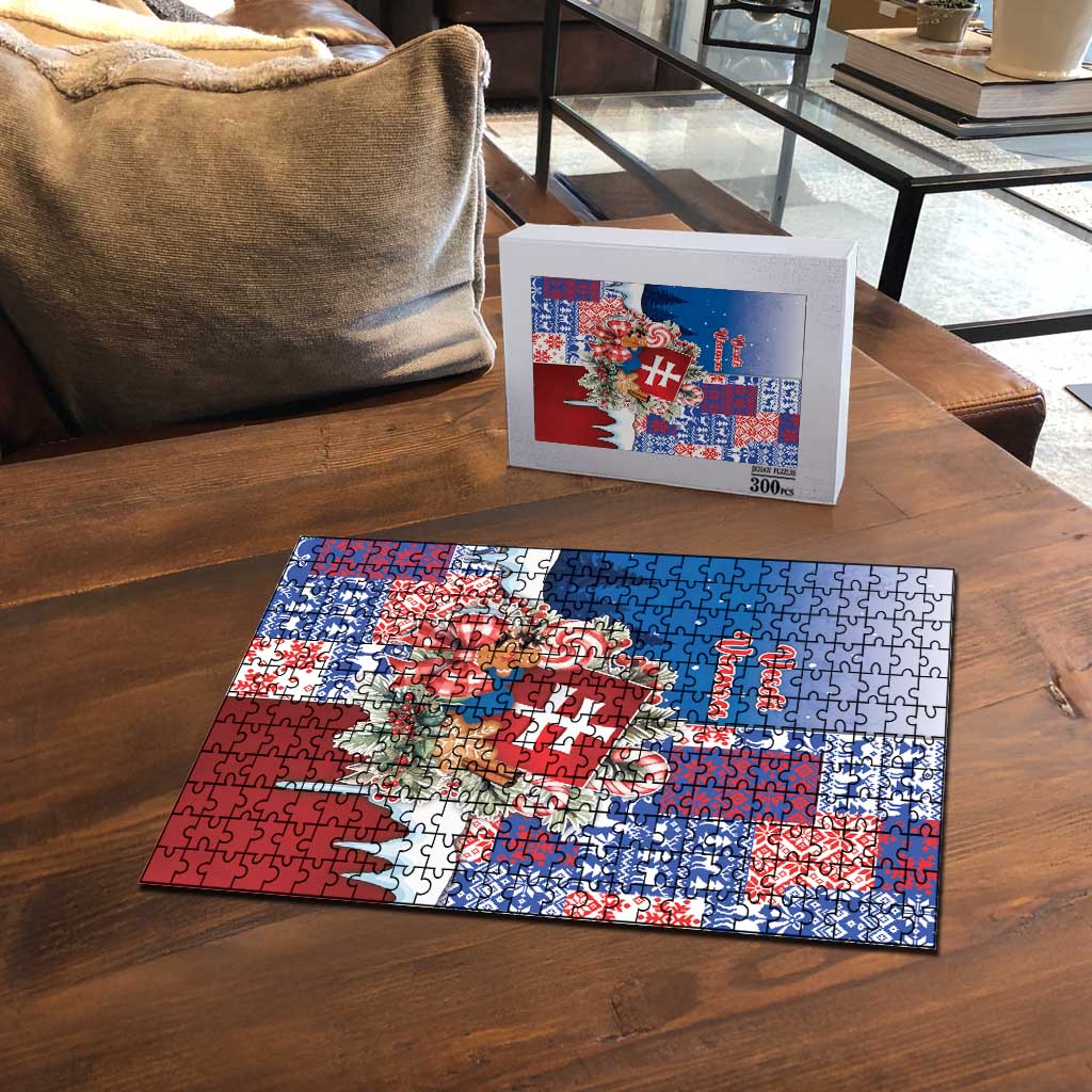 Slovakia Christmas Puzzle Vesale Vianoce Xmas Pattern - Wonder Print Shop