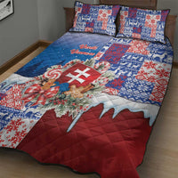 Slovakia Christmas Quilt Bed Set Vesale Vianoce Xmas Pattern - Wonder Print Shop