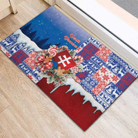 Slovakia Christmas Rubber Doormat Vesale Vianoce Xmas Pattern - Wonder Print Shop