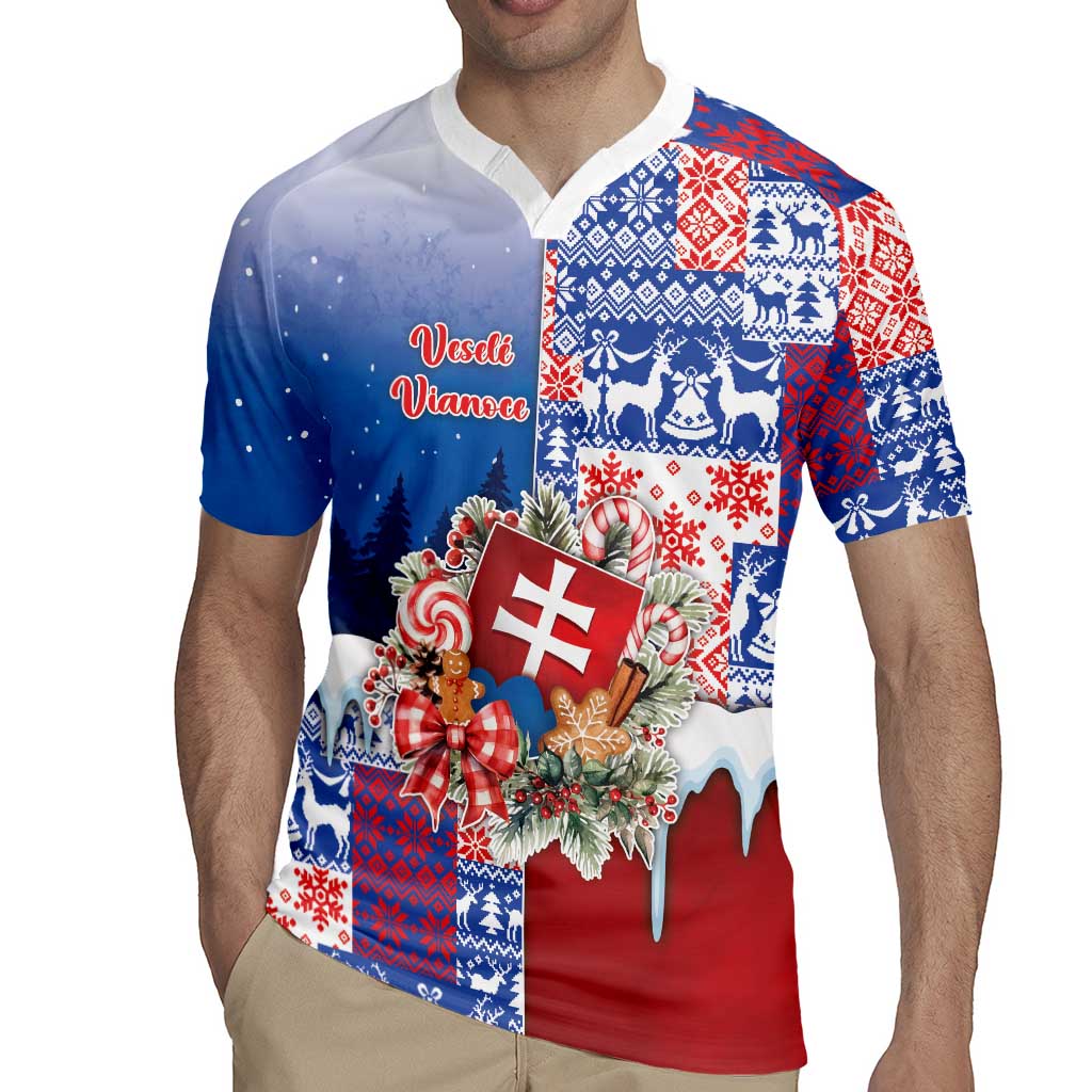 Slovakia Christmas Rugby Jersey Vesale Vianoce Xmas Pattern - Wonder Print Shop