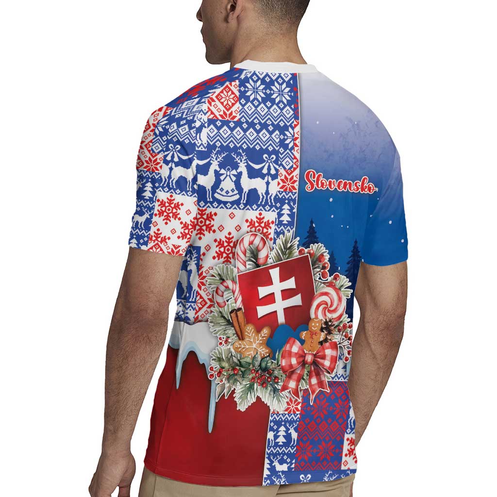 Slovakia Christmas Rugby Jersey Vesale Vianoce Xmas Pattern - Wonder Print Shop