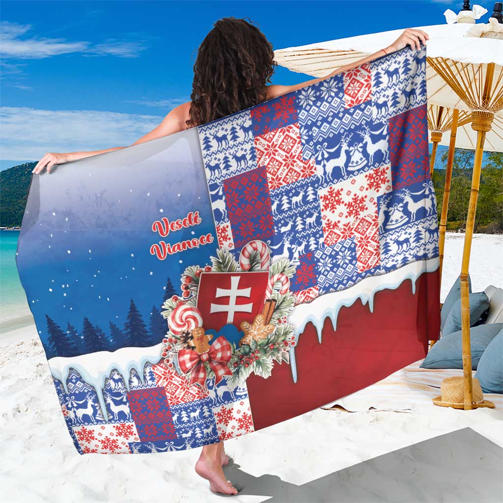 Slovakia Christmas Sarong Vesale Vianoce Xmas Pattern - Wonder Print Shop