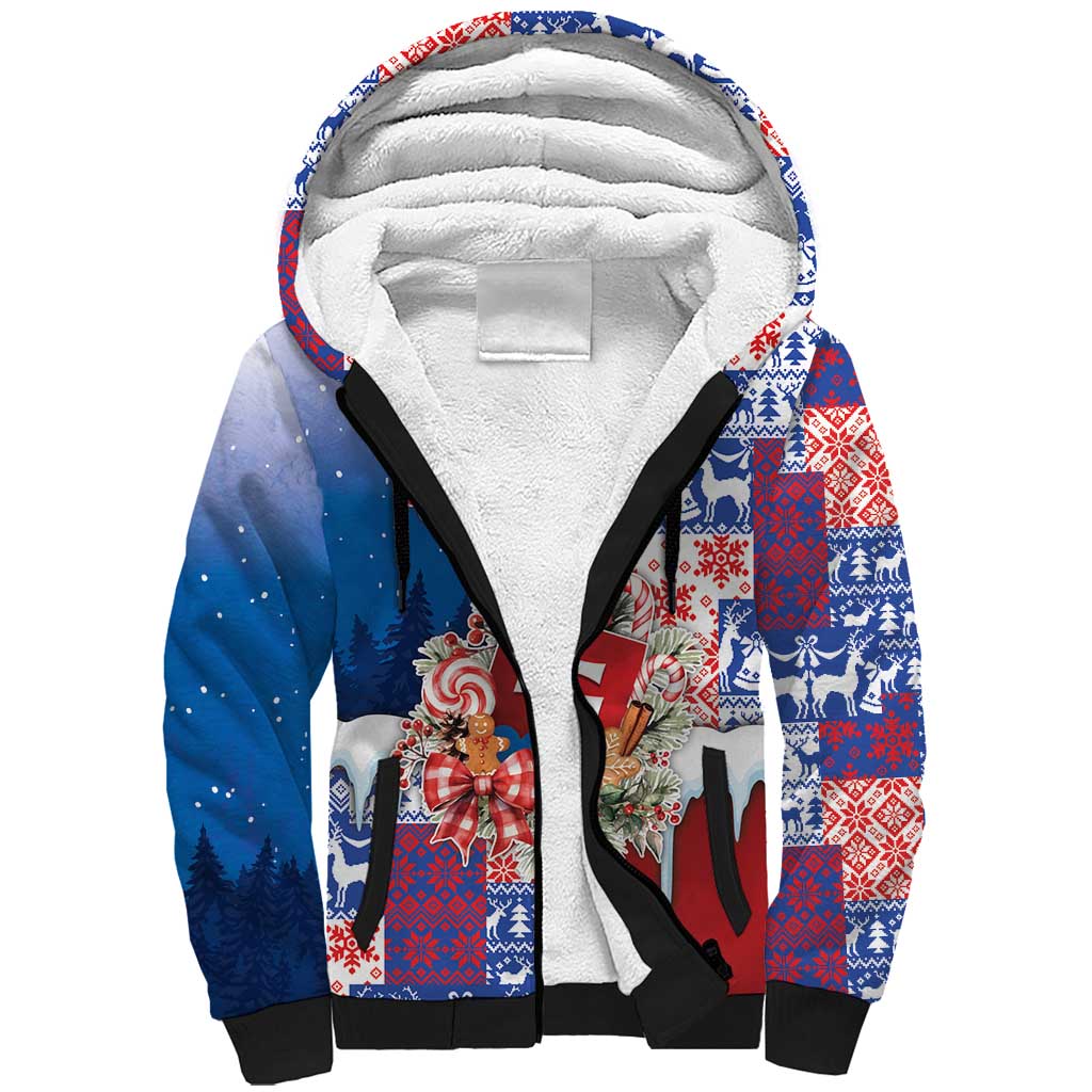 Slovakia Christmas Sherpa Hoodie Vesale Vianoce Xmas Pattern - Wonder Print Shop