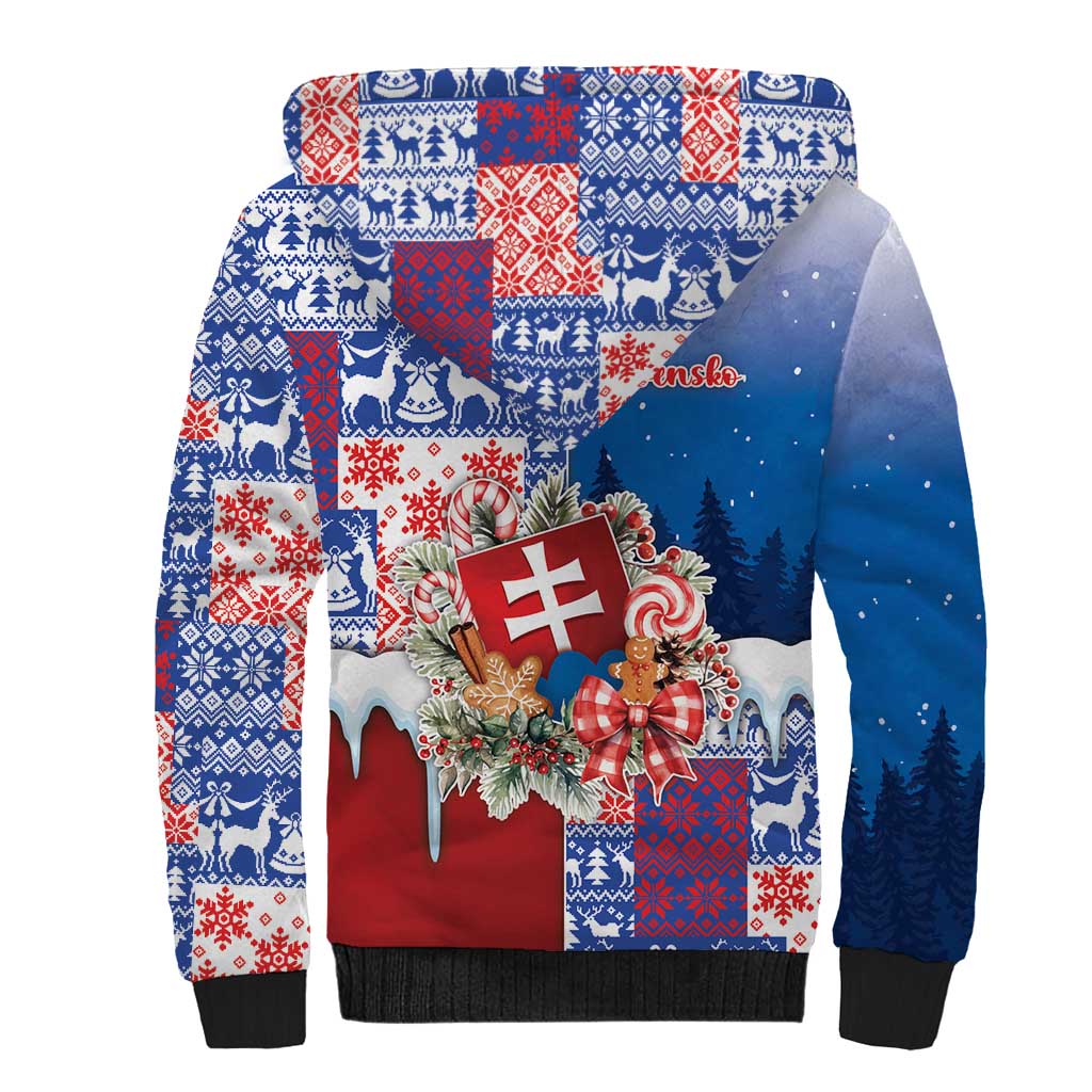 Slovakia Christmas Sherpa Hoodie Vesale Vianoce Xmas Pattern - Wonder Print Shop