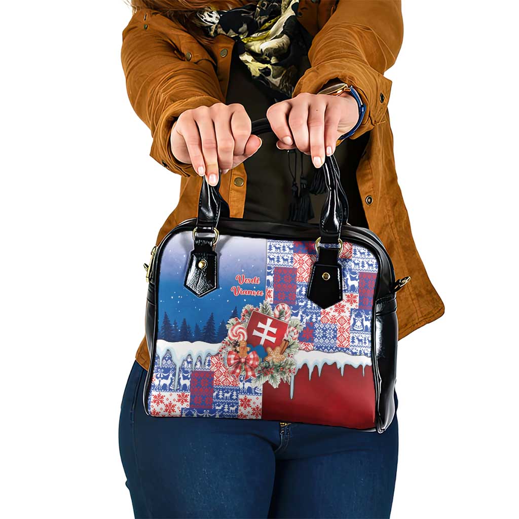 Slovakia Christmas Shoulder Handbag Vesale Vianoce Xmas Pattern - Wonder Print Shop