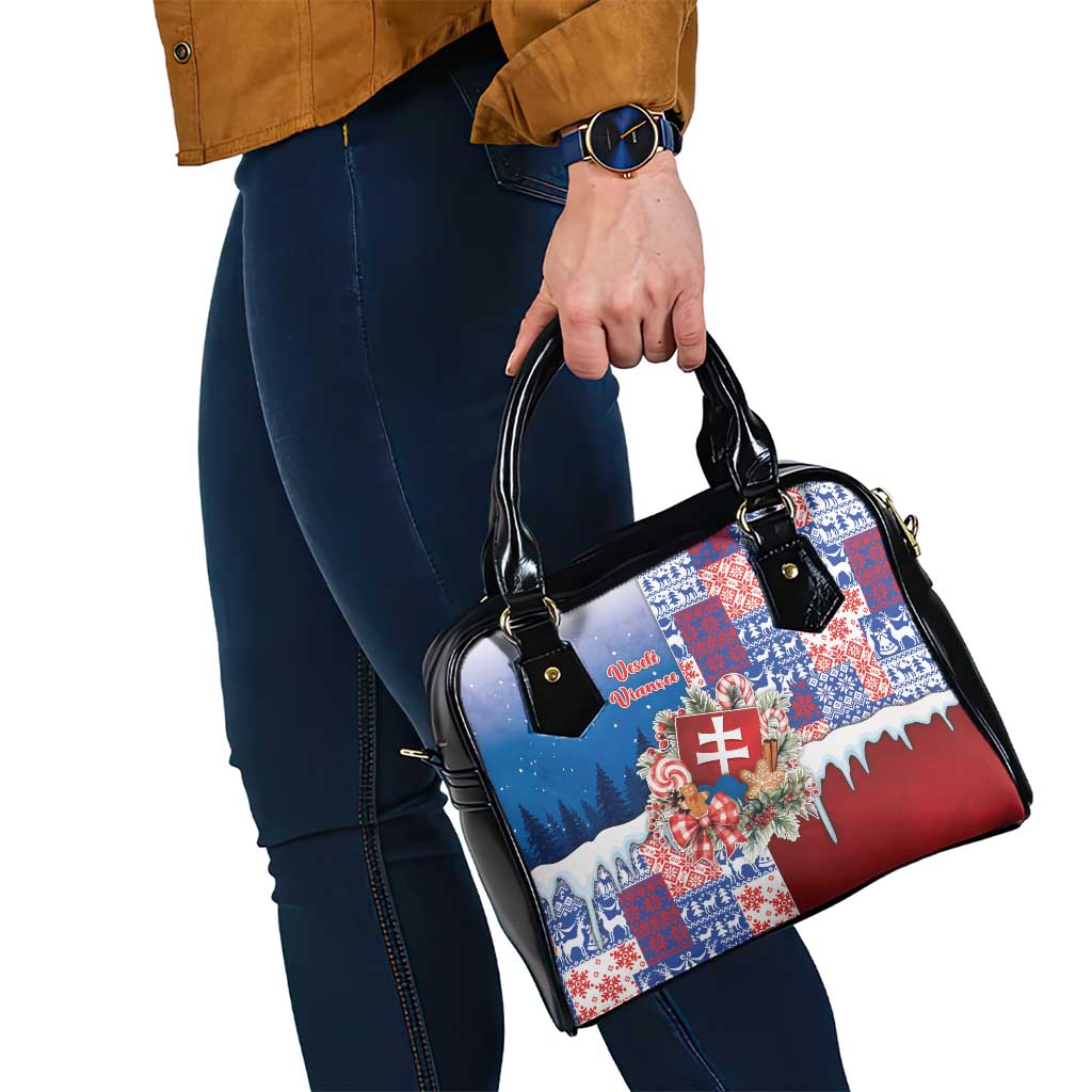 Slovakia Christmas Shoulder Handbag Vesale Vianoce Xmas Pattern - Wonder Print Shop