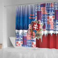 Slovakia Christmas Shower Curtain Vesale Vianoce Xmas Pattern - Wonder Print Shop