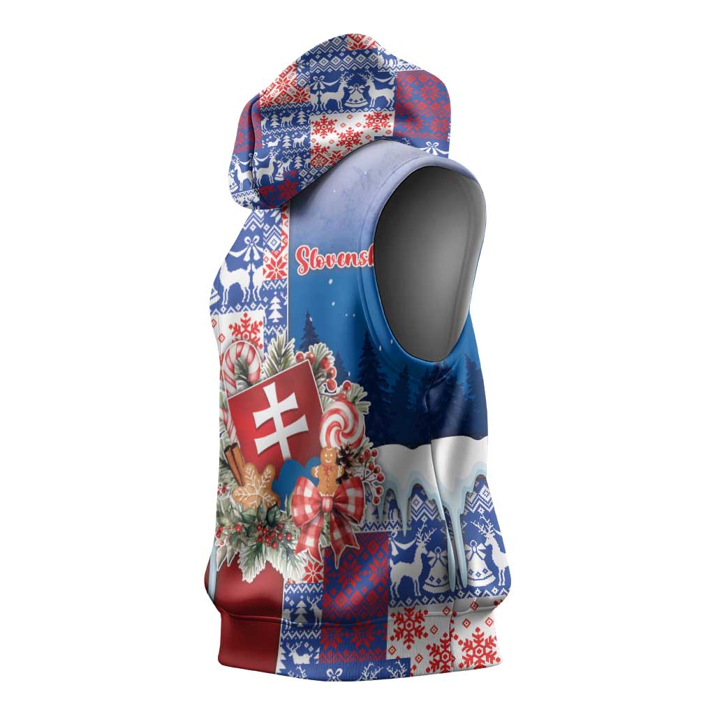 Slovakia Christmas Sleeveless Hoodie Vesale Vianoce Xmas Pattern - Wonder Print Shop