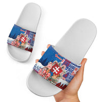 Slovakia Christmas Slide Sandals Vesale Vianoce Xmas Pattern - Wonder Print Shop