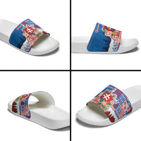 Slovakia Christmas Slide Sandals Vesale Vianoce Xmas Pattern - Wonder Print Shop