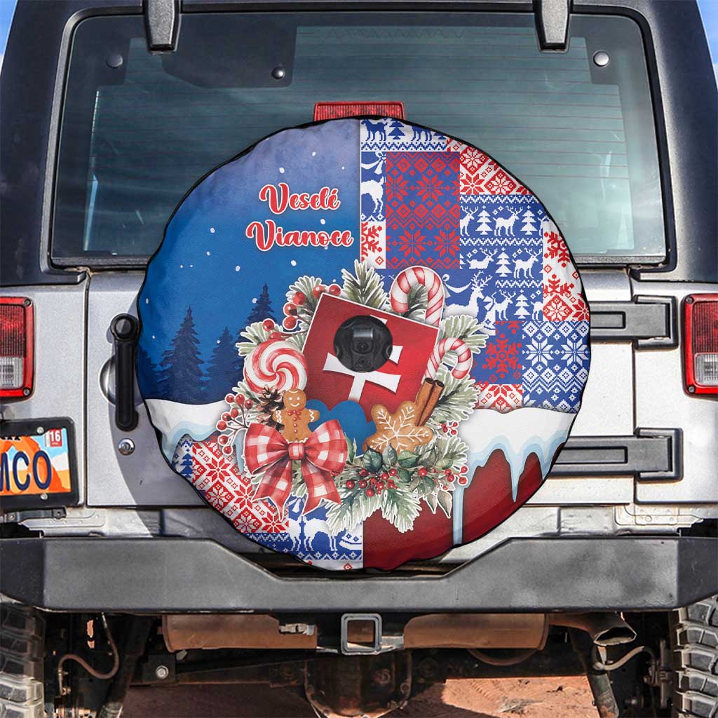 Slovakia Christmas Spare Tire Cover Vesale Vianoce Xmas Pattern - Wonder Print Shop