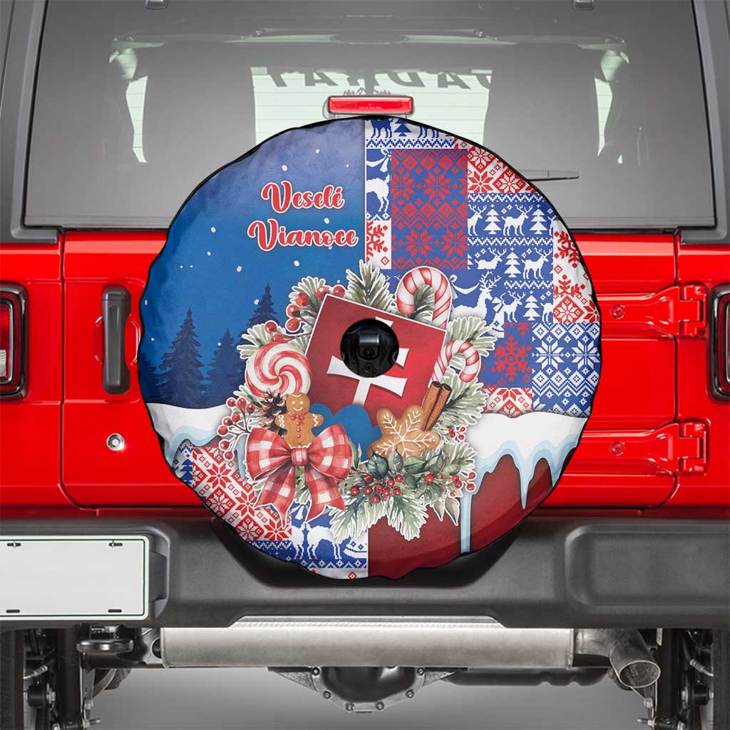Slovakia Christmas Spare Tire Cover Vesale Vianoce Xmas Pattern - Wonder Print Shop