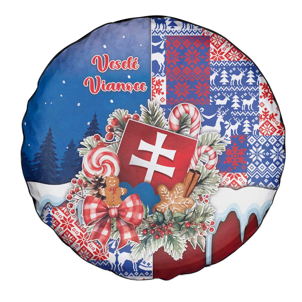Slovakia Christmas Spare Tire Cover Vesale Vianoce Xmas Pattern - Wonder Print Shop