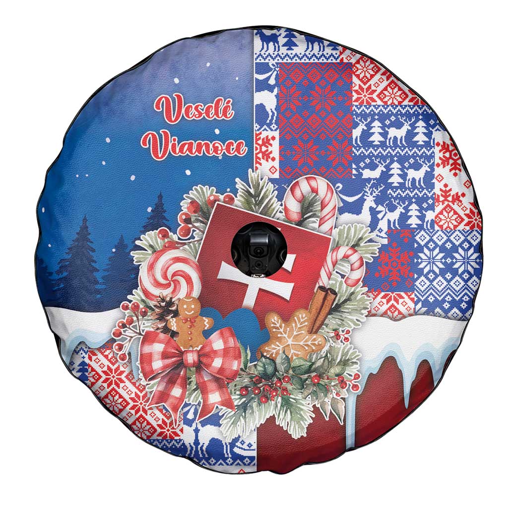 Slovakia Christmas Spare Tire Cover Vesale Vianoce Xmas Pattern - Wonder Print Shop