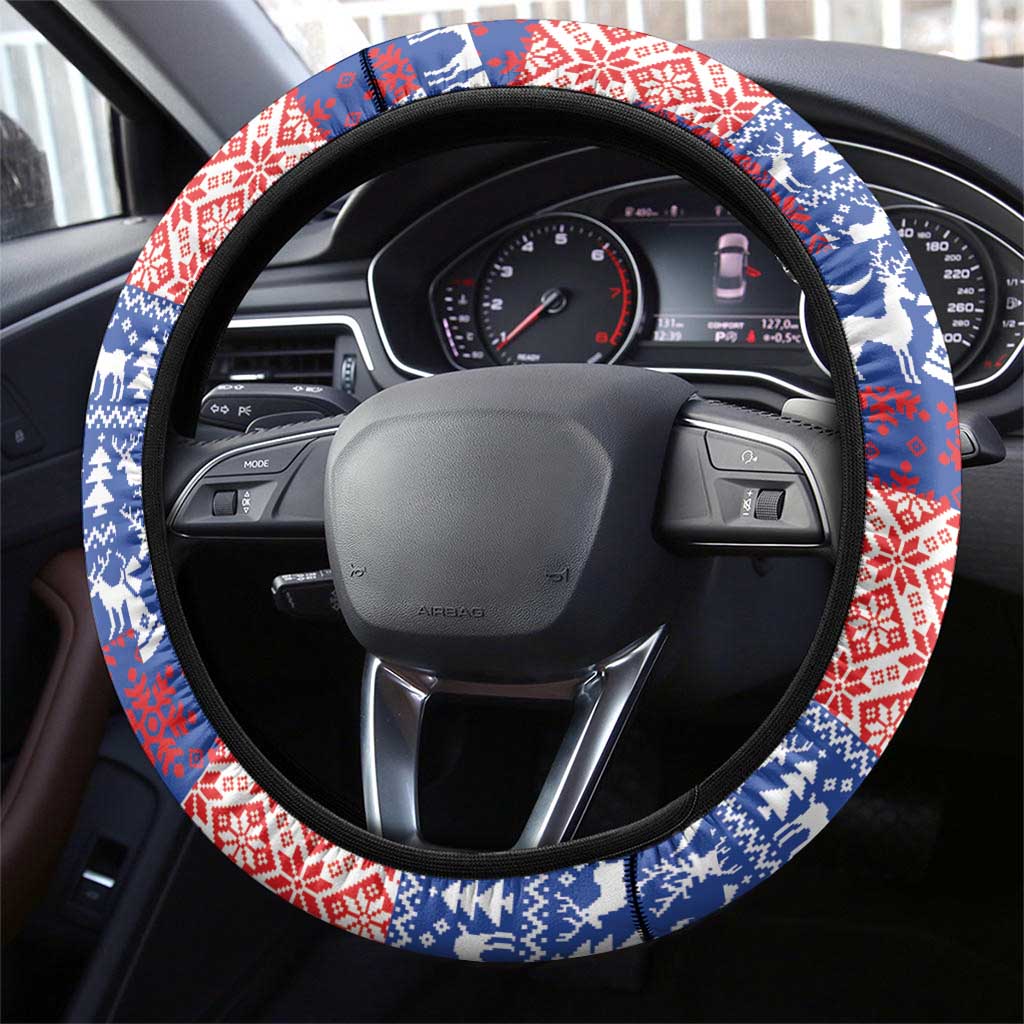 Slovakia Christmas Steering Wheel Cover Vesale Vianoce Xmas Pattern - Wonder Print Shop