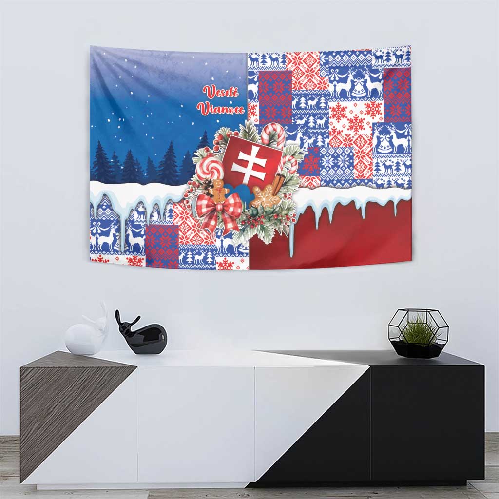 Slovakia Christmas Tapestry Vesale Vianoce Xmas Pattern - Wonder Print Shop